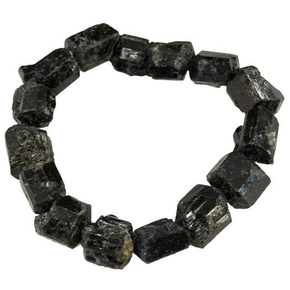 Black Tourmaline Bracelet – Rough / Natural – Reiki Infused