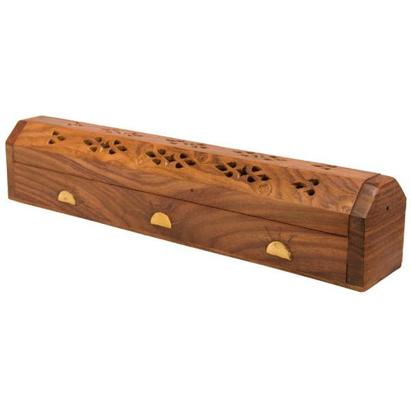 Wood Box Incense Holders – Brass Inlay / Fretwork