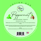 Peppermint Lotion Bar with Cocoa Butter + Vitamin E 100 g