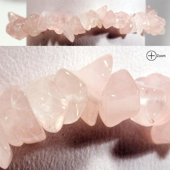 Gemstone Chip Bracelet – Rose Quartz – Reiki Infused