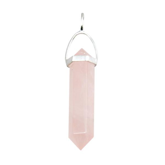 Point Pendant – Rose Quartz – Reiki Infused