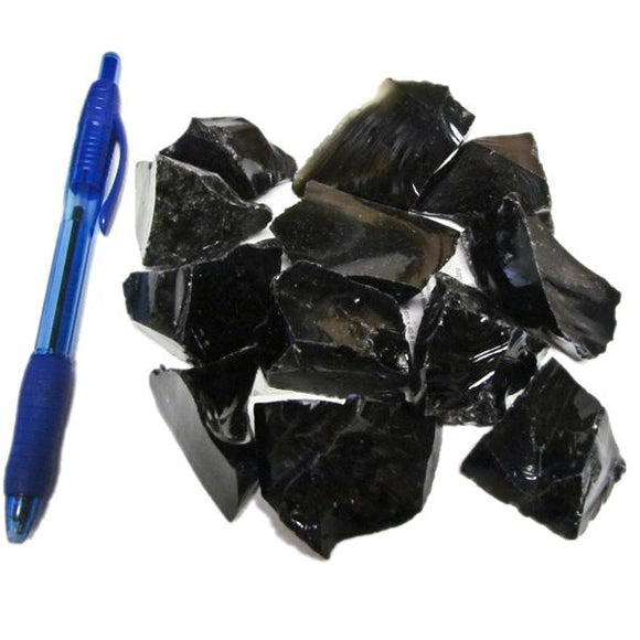 Mineral and Fossil Treasures – Black Obsidian Rough (Size 2) – Reiki Infused