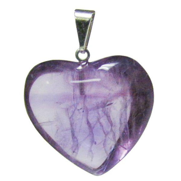 Gemstone Heart Pendant – Amethyst – Reiki Infused