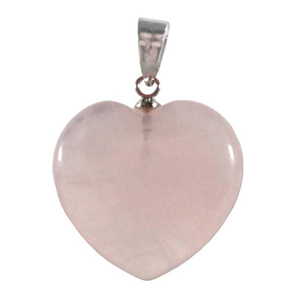 Gemstone Heart Pendant – Rose – Reiki Infused