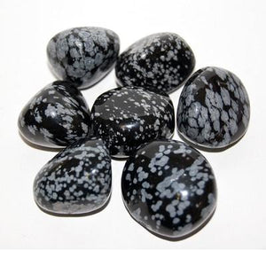 Tumbled Stone – Snowflake Obsidian – Reiki Infused