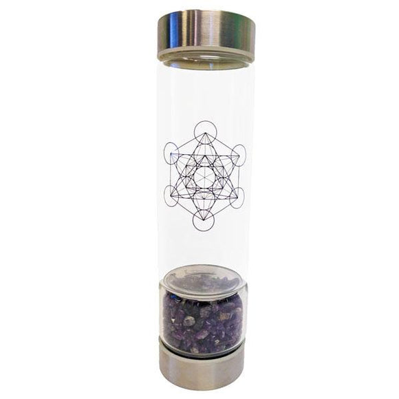 Crystal Infuser Water Bottle Amethyst – 500 ml – Reiki Infused