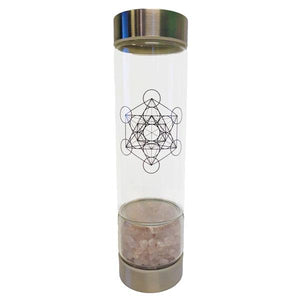 Crystal Infuser Water Bottle Rose Quartz – 500 ml – Reiki Infused